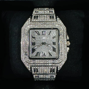 Cartier icedout Watch with sparkling diamond-encrusted face and bracelet by Lamha