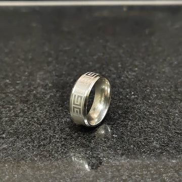 Versace Silver Ring For men in Pakistan with intricate geometric design by Lamha