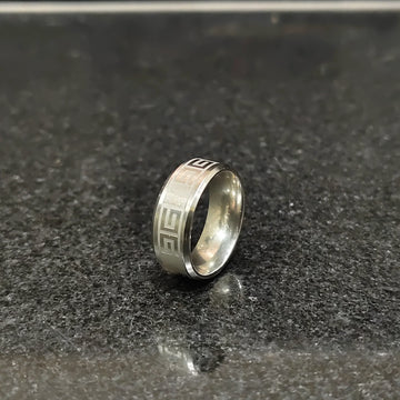Versace Silver Ring For men in Pakistan with intricate geometric design by Lamha