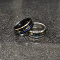 Stylish 2 heart beat rings for men in pakistan featuring black and silver tones with heartbeat design