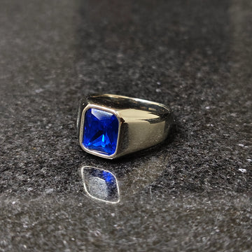 Silver Blue Stone Ring