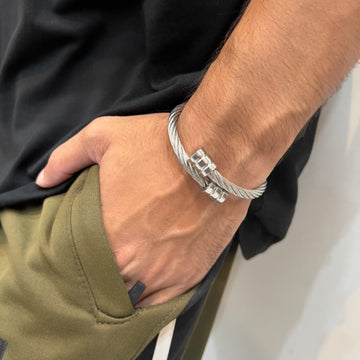 Silver Cuff Titanium Steel Bracelets for Men