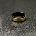 Best black and gold ring for men featuring a sleek black band with a polished gold outer layer