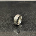 Lamha best black & white rings for men with geometric design on polished metal band
