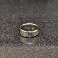 Lamha stylish silver ring with geometric black and white design, one of the Best Black & White Rings For Men