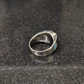 Blue feroza ring for men with silver band and turquoise stone detail by Lamha
