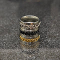 Lamha stack of three curb chain rings in silver black and gold buy 3 curb chain ring in pakistan