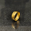 Golden ring for men in pakistan with smooth polished finish and subtle engraved design