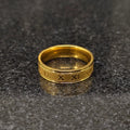 Lamha golden roman ring in best design with engraved Roman numerals on a dark surface