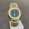 Patek Philippe Two Tone Golden Black Watch with silver and gold metal band by Lamha