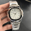 Lamha patek philippe watch in silver white with stainless steel band and date display