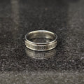 Silver roman ring for men in best design in pakistan with engraved Roman numerals on polished band
