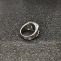 Turkish onyx riger ring for men in pakistan made of polished silver with intricate design