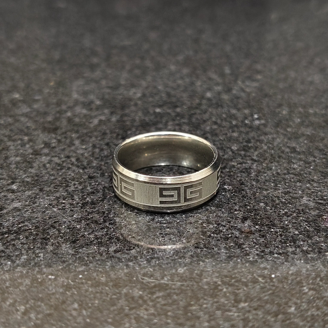 Versace Silver Ring For men in Pakistan with intricate geometric design by Lamha